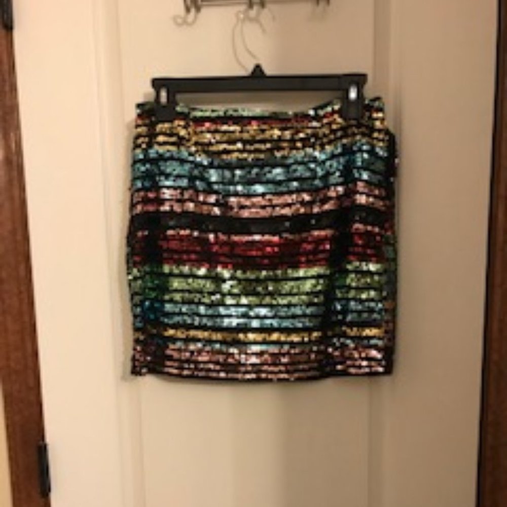 Multicolored sequin skirt